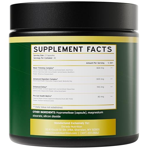 Colon Cleanse and Gut Detox for Weight Management & Digestive Support - Cascara Sagraoda DORADO NUTRITION buy supplements canada