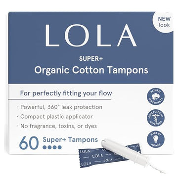 LOLA Organic Cotton Tampons, 60 Count - Super Plus Tampons, Period Feminine Hygiene Products LOLA buy supplements canada