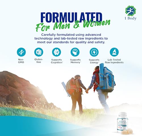 1 Body Brain Support: Twin Pack - 90 Capsules Each - Alpha GPC 1 Body buy supplements canada