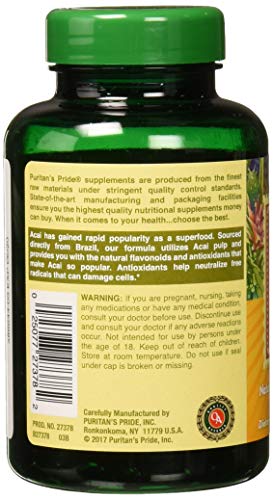 Puritan's Pride Triple Strength Acai 3000 MG, 120 Count Puritan's Pride buy supplements canada