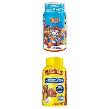 Bundle of L'il Critters Paw Patrol Complete Multivitamin Gummies, 60ct + Lil Critters Gummy Vites Daily Kids Multivitamins Fruit Flavored Gummy Vitamin, 95-190 Day Supply, 190-count Lil Critters buy supplements canada