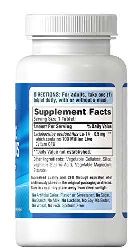 Puritan's Pride Probiotic Acidophilus Tablets, White, 100 Count Puritan's Pride buy supplements canada