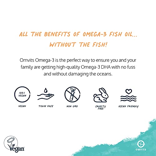 Omvits Vegan Omega 3 DHA from Algae Oil 1000mg - 60 Softgel Capsules with Vitamin E Omvits buy supplements canada