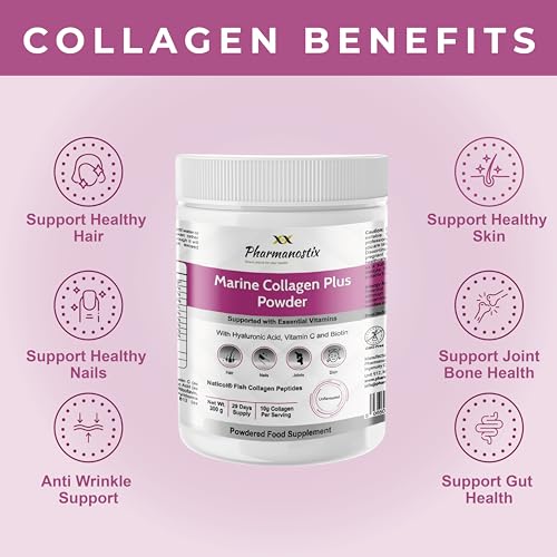 Pharmanostix Hydrolysed Marine Collagen Plus Powder 300g - 10,000mg Collagen with Hyaluronic Acid Pharmanostix buy supplements canada