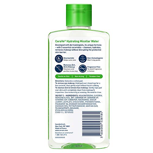 CeraVe Micellar Water, Hydrating Facial Cleanser & Eye Makeup Remover with Niacinamide, Ceramides & Glycerin CeraVe buy supplements canada
