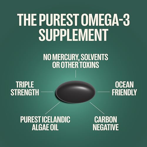 Orlo DHA Supplement 1000mg - 3X Absorption Natural Icelandic Nordic Omega 3 DHA & EPA for Brain & Eye Support – Vegan Fish Oil Alternative, No Fishy Aftertaste, 60 Easy-to-Swallow Mini Softgels Orlo buy supplements canada