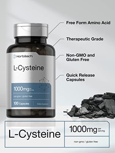 L-Cysteine 1000mg | 100 Powder Capsules | Non-GMO, Gluten Free Supplement Horbäach buy supplements canada