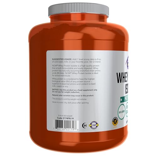 NOW Sports Nutrition, Whey Protein Isolate, 25 g With BCAAs, Unflavored Powder NOW buy supplements canada