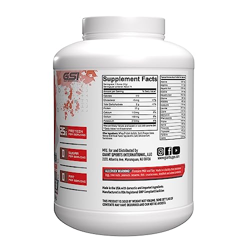 Giant Edge Series 100% Whey Protein Isolate - 25g Pure Whey Isolate - Zero Sugar Giant Performance buy supplements canada