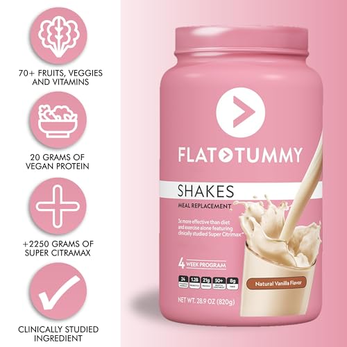Flat Tummy Tea Meal Replacement Shake – Vanilla, 20 Servings - Plant Based Protein Flat Tummy Tea buy supplements canada