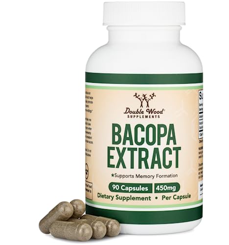 Bacopa Monnieri Capsules 20% Bacosides 450mg, 90 Count (Manufactured in USA Double Wood Supplements buy supplements canada