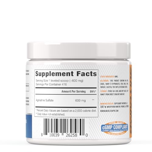 Muscle Empire Agmatine Sulfate Powder - Enhanced Nitric Oxide Production & Lean Muscle Muscle Empire buy supplements canada