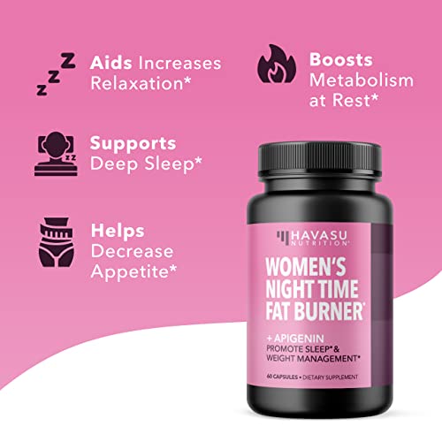 Night Time Fat Burner for Women | Weight Loss and Sleep Support Blend With Apigenin HAVASU NUTRITION buy supplements canada