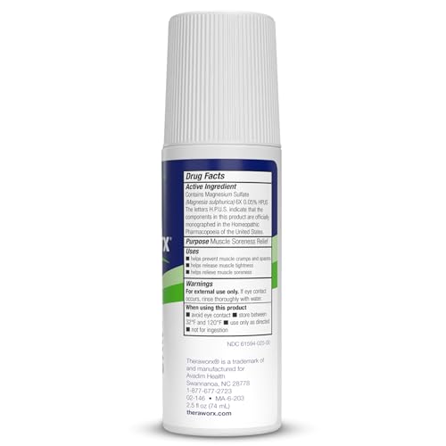 Theraworx Relief for Muscle Cramps Roll-On Fast-Acting Muscle Spasm, Leg Soreness with Magnesium Sulfate - 2.5 oz - 1 Count Theraworx buy supplements canada