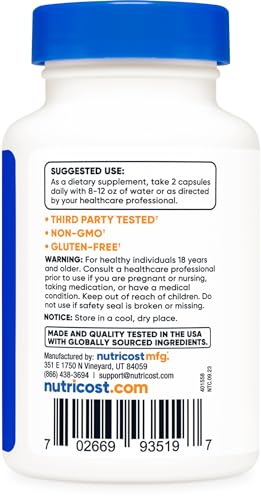 Nutricost Coleus Forskohlii 500mg, 60 Capsules - Maximum Strength Formula Nutricost buy supplements canada