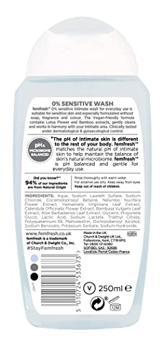 Femfresh Intimate Skin Care 0% Wash, 250ml Femfresh buy supplements canada