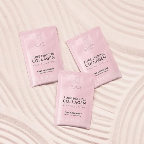 Plent Pure Marine Collagen Pink Raspberry - Stay Beautiful - 5G Collagen Peptides Daily - 30 Sachets Plent buy supplements canada