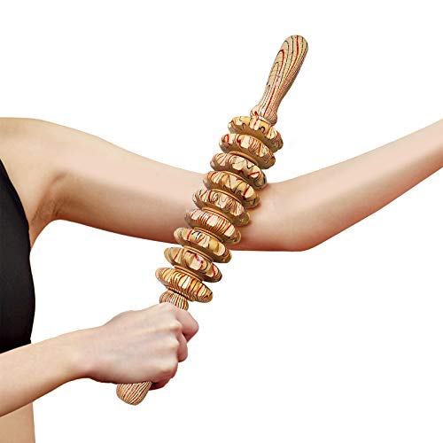 Deston Wooden Massager Handheld Roller Trigger Point Massager Stick for Fascia, Cellulite Deston buy supplements canada
