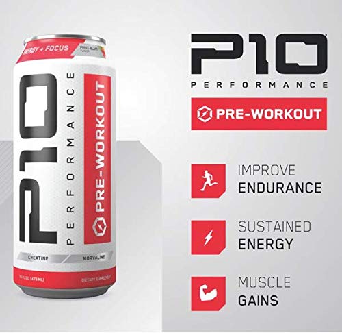 P10 Performance Sugar-Free Pre Workout Drink - 12-Pack, Fruit Blast, 12oz Cans - Energy P10 Performance buy supplements canada