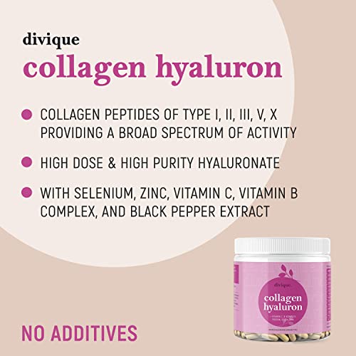 Collagen Capsules Divique Collagen Hyaluron 1500mg Collagen Peptides Type 1, 2, 3, 5, 10 Divique buy supplements canada