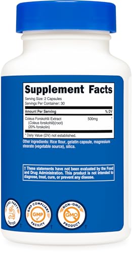 Nutricost Coleus Forskohlii 500mg, 60 Capsules - Maximum Strength Formula Nutricost buy supplements canada