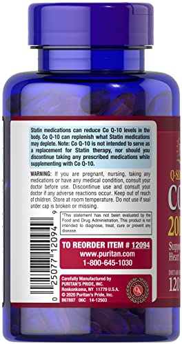 Puritan's Pride Q-Sorb CoQ10 200mg Supports Heart Health,120 Softgels Puritan's Pride buy supplements canada