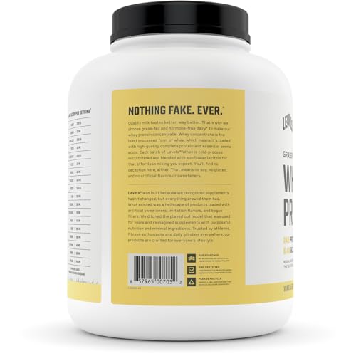 Levels Grass Fed 100% Whey Protein, No Hormones, Vanilla Bean, 5LB Levels Nutrition buy supplements canada