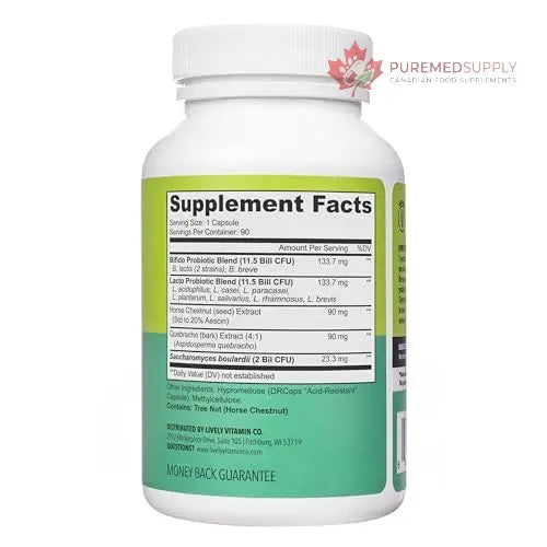 LIVELY VITAMIN CO. Great Guts Probiotic - 25 Billion CFU Probiotic - Balance Gut Microbiome, GI Tract, Inflammation, Indigestion, Reflux, Upset Stomach, & Diarrhea - 90 Caps LIVELY VITAMIN CO buy supplements canada