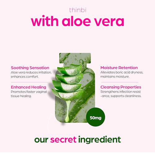 Thinbi Boric Acid Suppositories for Women w/Aloe Vera - BV Treatment & PH Balance Artnaturals buy supplements canada