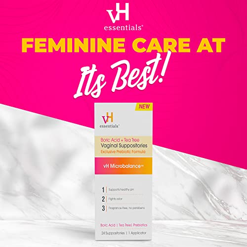 vH essentials Boric Acid + Tea Tree Vaginal Suppositories - Prebiotics Formula with Lactic Acid vH essentials buy supplements canada