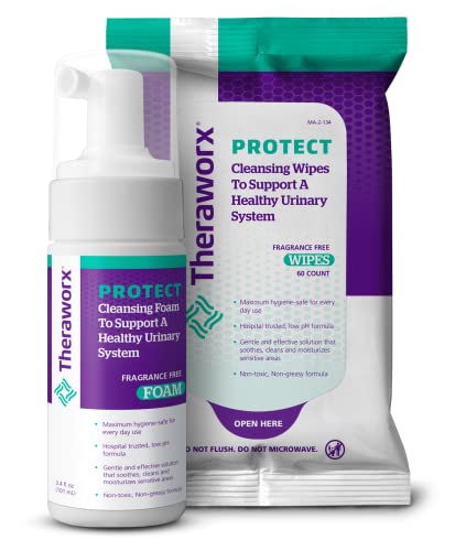 Theraworx Protect U-Pak 60-Ct Wipes & Hygiene Foam 3.4 oz for Urinary Health (Pack of 1) THERAWORX PROTECT buy supplements canada