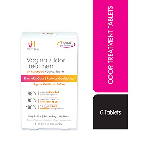 vH essentials Vaginal Odor Treatment - pH Balanced Vaginal Suppositories - 6 Tablets With Applicator, White vH essentials buy supplements canada