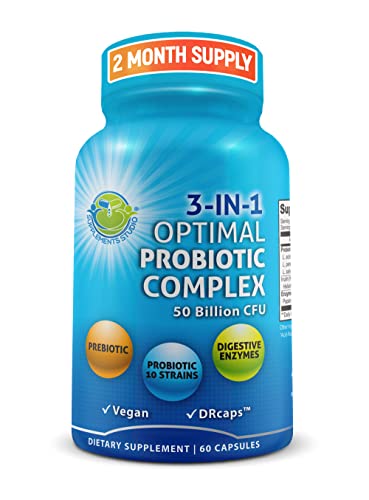 Probiotics with Digestive Enzymes and Prebiotic for Women and Men - 3-In-1 Vegan Probiotic SUPPLEMENTS STUDIO buy supplements canada