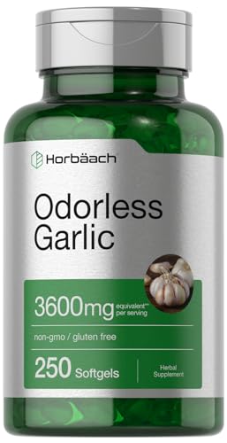 Odorless Garlic Softgels | 250 Count | Ultra Potent Garlic Extract | Non-GMO & Gluten Free Horbäach buy supplements canada