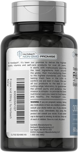 Stabilized R-Lipoic Acid 300mg | 60 Capsules | with Biotin Optimizer | Non-GMO, Gluten Horbäach buy supplements canada