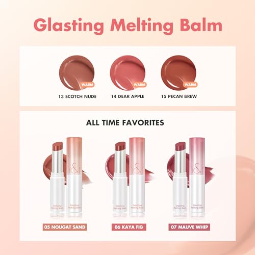 rom&nd GLASTING MELTING BALM #06 Kaya Fig - Vegan K-Beauty Tinted Lip Balm for Crystal Water-Gloss Shine, Deep Hydration & MLBB Rosy Nude Color | Non-Sticky, Long-Lasting Comfort for All Ages rom&nd buy supplements canada