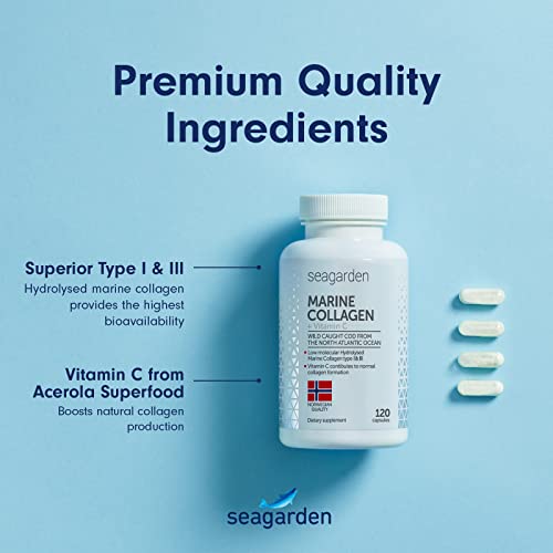 Seagarden Marine Collagen Capsules + Vitamin C | Collagen Peptides (Type I & III) SEAGARDEN buy supplements canada