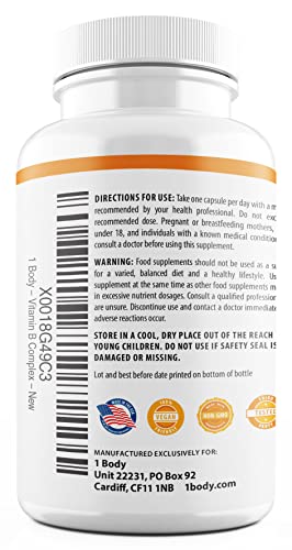 1 Body Vitamin B Complex – 5-MTHF Folate with B1, B2, B5, B6 1 Body buy supplements canada