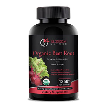 Organic Beet Root Powder 1350mg with Black Pepper-Nitric Oxide Booster, Digestive System Blossom Nature buy supplements canada
