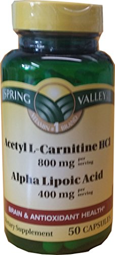 Spring Valley - Acetyl L-Carnitine 800mg Plus Alpha Lipoic Acid 400mg, 50 Capsules Heath Secret buy supplements canada