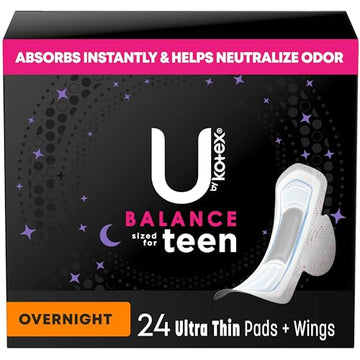 U by Kotex Balance Sized for Teens Ultra Thin Overnight Pads with Wings, 24 Count (Packaging May Vary) U by Kotex buy supplements canada
