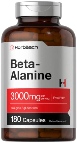 Beta Alanine Capsules | 3000mg | 180 Count | Non-GMO, Gluten Free Supplement Horbäach buy supplements canada