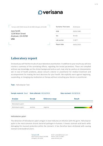 Candida & Helicobacter Test – Lab Testing Kit for Diagnosing Candida and H Pylori in Your Gut – Home Stool Test Verisana buy supplements canada
