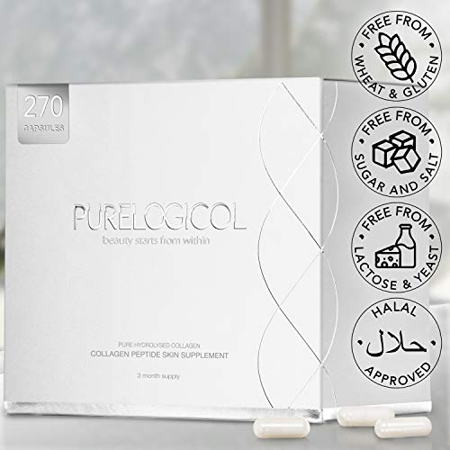Collagen Supplement, Best Hydrolysed Collagen Peptides, 3 Months Supply for Younger Looking Skin Purelogicol buy supplements canada