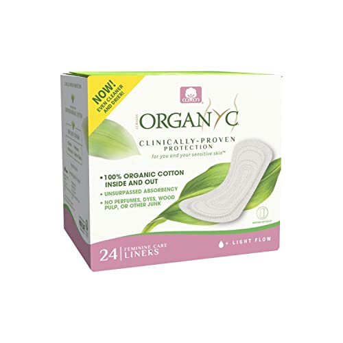 Organyc 100% Certified Organic Cotton Folded Panty Liner, Ultra Thin, Light Flow, 24 Count Organyc buy supplements canada