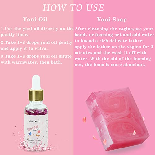 Yoni Wash & Yoni Oil & Yoni Soap for Women Set, 5.29oz Yoni Soap Bar, 2 * 30ml Feminine Oil, 6.7 fl.oz yonisayo buy supplements canada