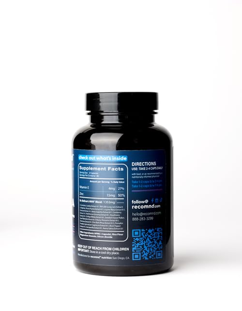 recomnd Nutrition - Man+ Formula, Energy Support, Muscle Support, and Prostate Health Supplements for Men with Vitamin E, Saw Palmetto, Red Korean Ginseng, and More, 120 Capsules recomnd buy supplements canada
