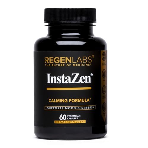 InstaZen Natural Stress Relief Supplement Mood Support | Doctor Formulated Herbal Calm Formula with DHHB, Safranal Extract, L-Theanine, Lemon Balm | Stress Support - 60 Capsules Regen Labs Regen Labs buy supplements canada