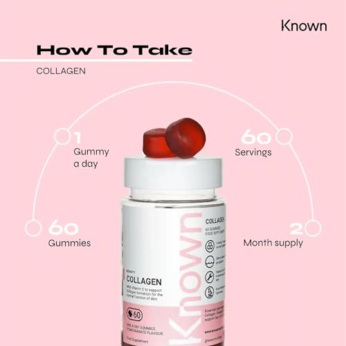 Marine Collagen Gummies by Known Nutrition with Vitamin C | 60 One-a-Day 500mg Hydrolysed Marine Collagen Gummies Known buy supplements canada