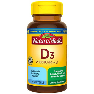 Nature Made Vitamin D3 2000 IU (50 mcg), Dietary Supplement for Bone, Teeth, Muscle Nature Made buy supplements canada